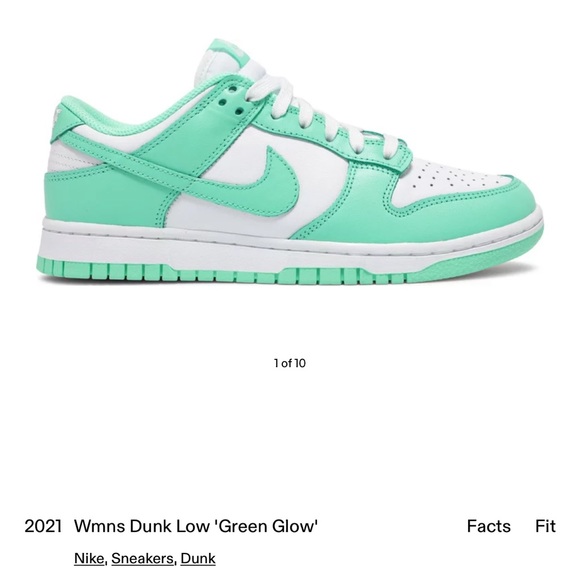 Nike Dunk Low Sneaker Women’s Green Glow Size 8 - Picture 3 of 8